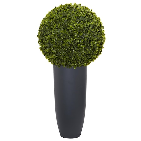 Dare2Decor 30 in. Boxwood Artificial Topiary Plant in Gray Cylinder Planter DA410636